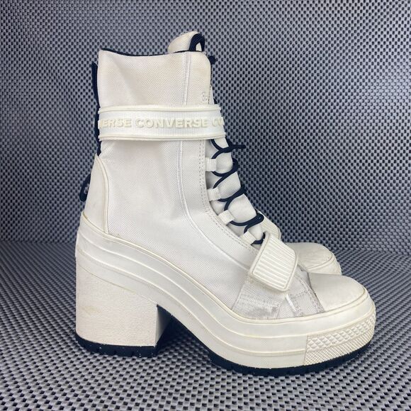 Converse Shoes - Converse Soho Survivor Heeled Platform Boots Womens 6 White Combat Boots Casual